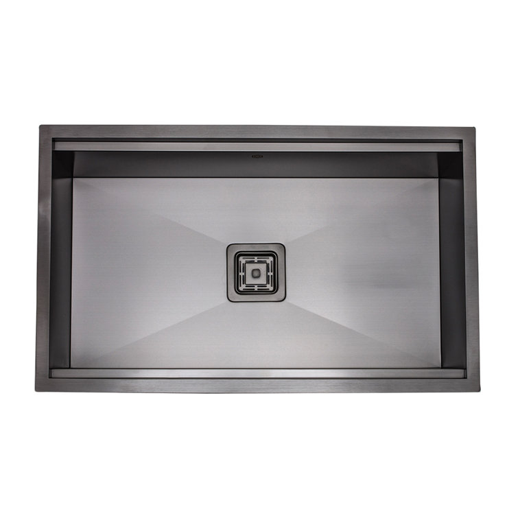 32'' Gun Metal Black Stainless Steel Undermount Single Bowl Kitchen Sink