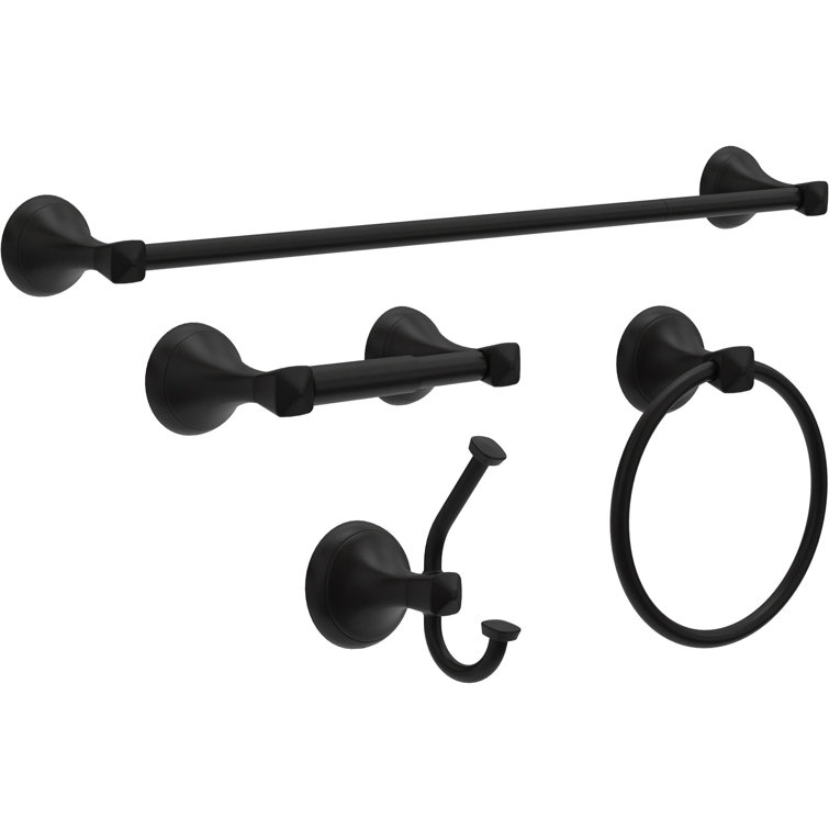 Matte Black Double Towel Hook Bath Accessory