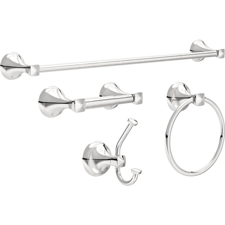 Polished Chrome Double Towel Hook with Adjustable Design