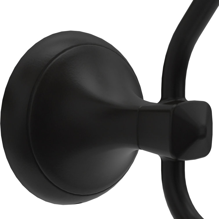 Matte Black Double Towel Hook Bath Accessory