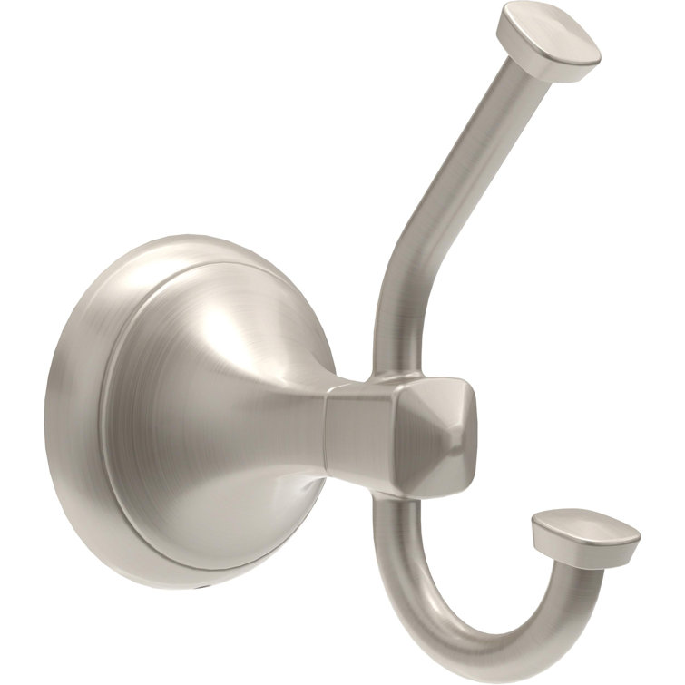 Brushed Nickel Double Towel Hook with SpotShield