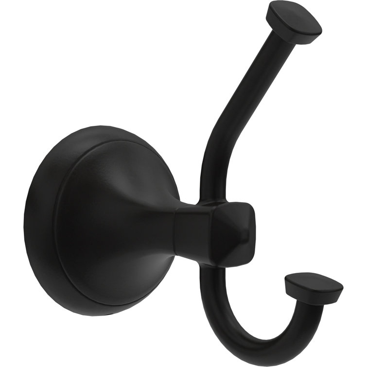 Matte Black Double Towel Hook Bath Accessory