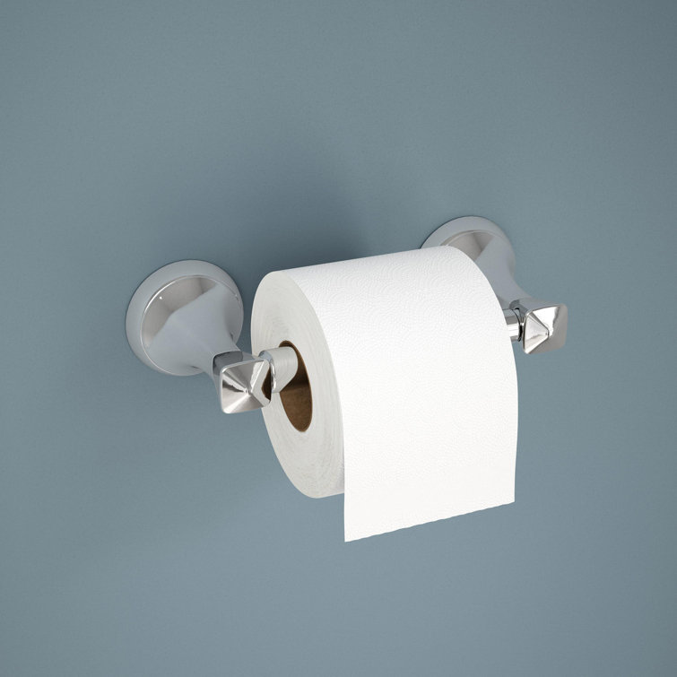 Esato Polished Chrome Wall Mounted Spring-Loaded Toilet Paper Holder
