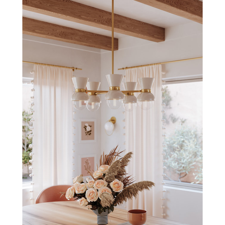 Eloise Aged Brass Dimmable Glass Sconce with Opal Shade