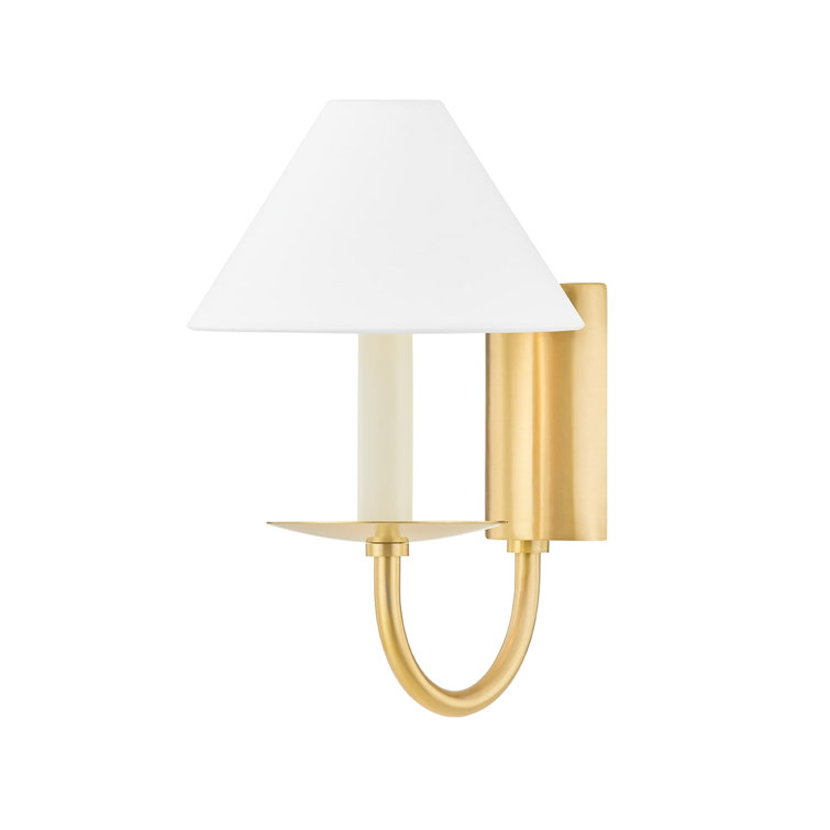 Helio Brass and White Steel Candle Wall Light