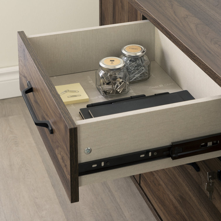 Natural Walnut 47.75'' Wide Filing Credenza with Locking Drawer
