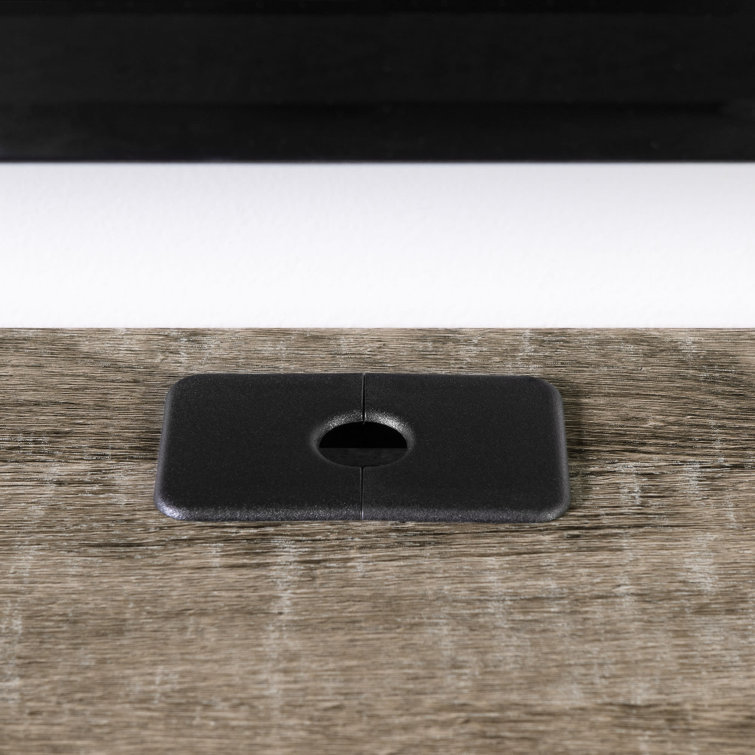 Weathered Oak Wall Mounted TV Stand with Cabinet