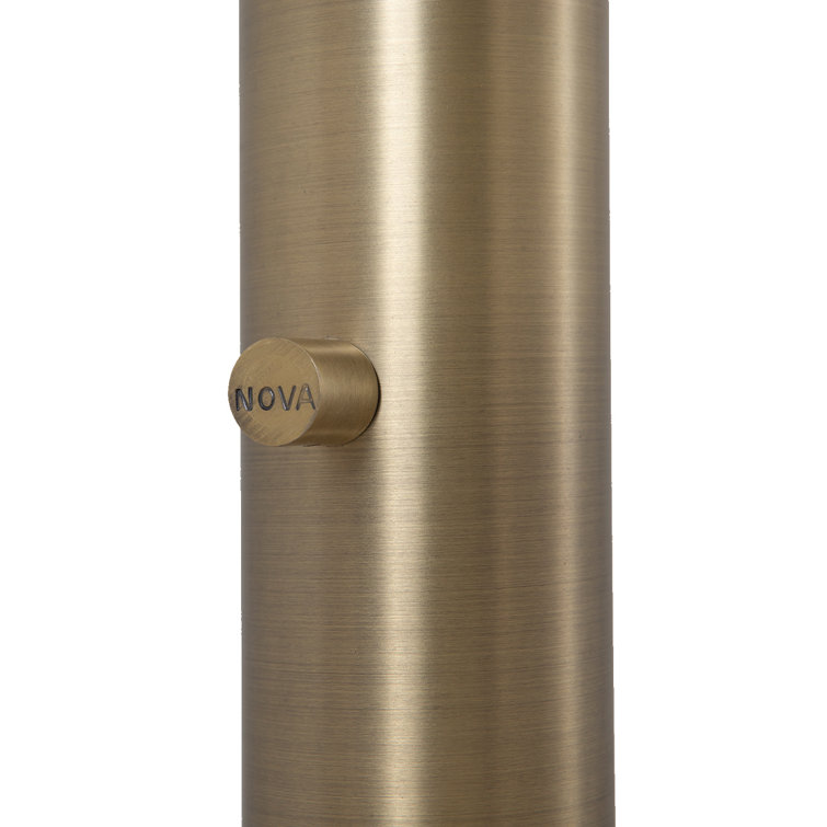 Rancho Mirage 83" Weathered Brass and Black Arc Floor Lamp