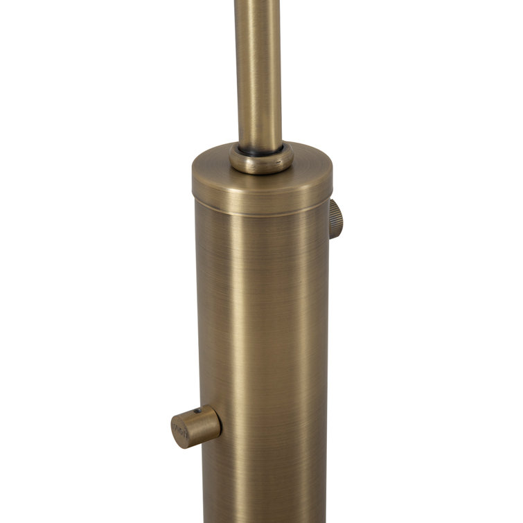 Rancho Mirage 83" Weathered Brass and Black Arc Floor Lamp