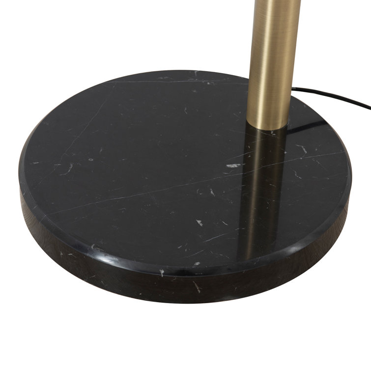 Rancho Mirage 83" Weathered Brass and Black Arc Floor Lamp