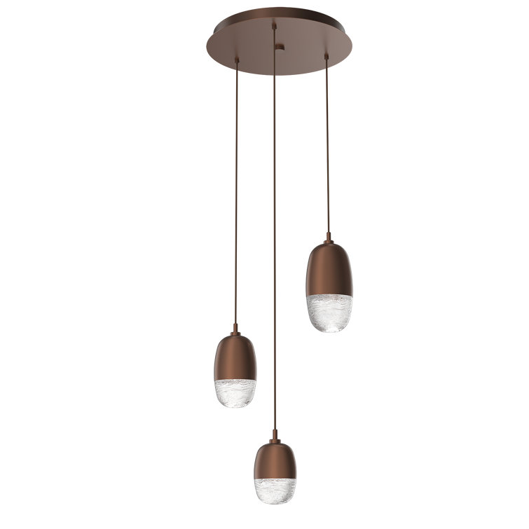 Modern Bronze Glass LED Bowl Pendant Light