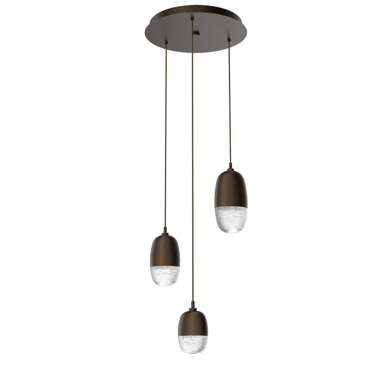 Pebble Multi Light Pendant with Textured Glass Diffuser