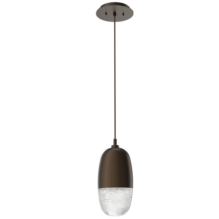Flat Bronze Glass LED Mini Pendant Light