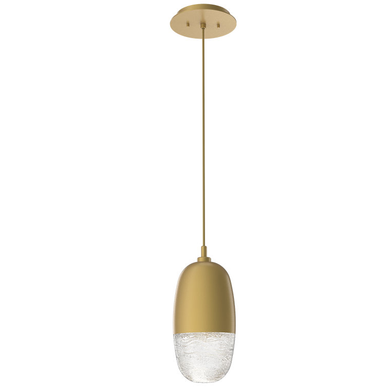 Gilded Brass and Glass Mini LED Pendant Light
