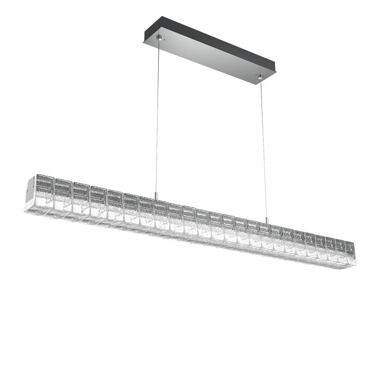 Asscher 24-Light Matte Black and Silver LED Island Pendant