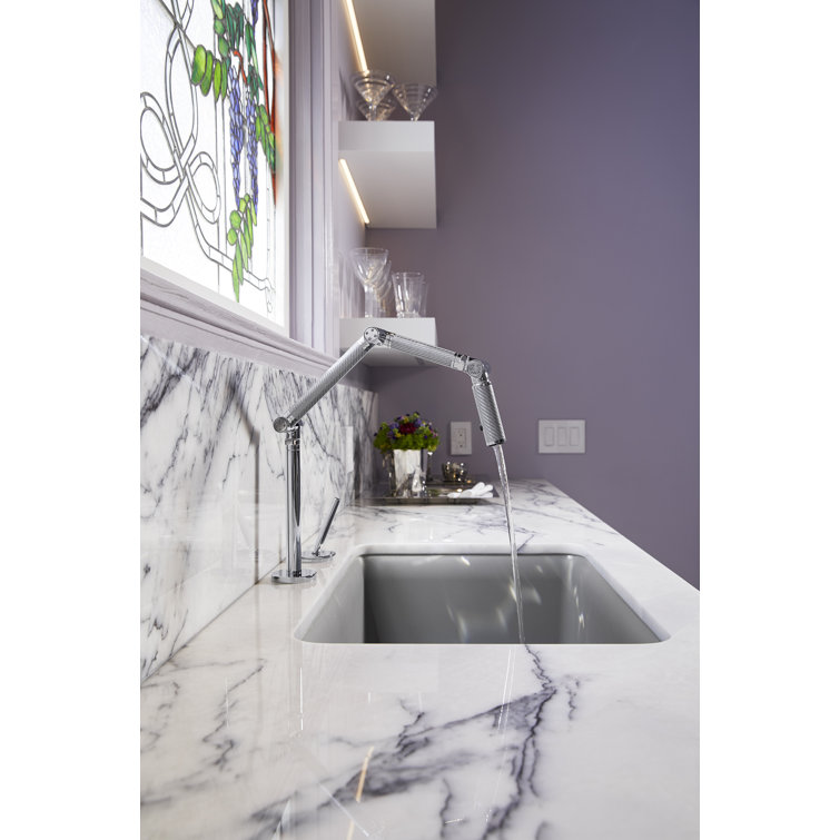 Matte White Neoroc Composite Undermount Single-Bowl Kitchen Sink