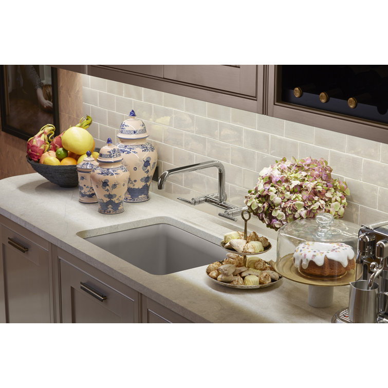 Matte White Stone Undermount Single-Bowl Kitchen Sink