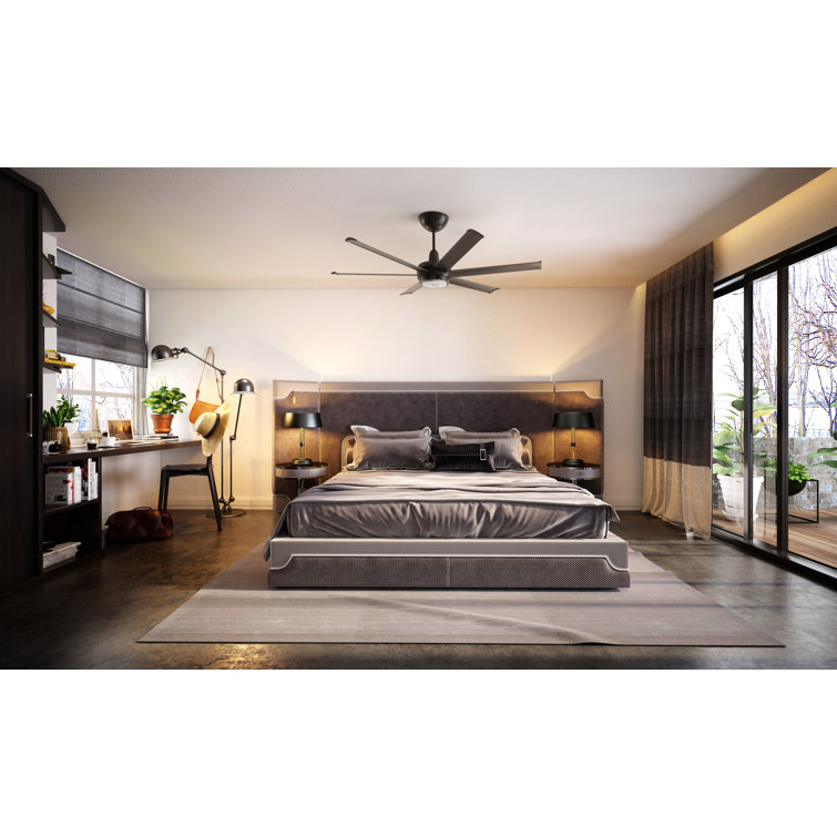 White 72-Inch Smart Ceiling Fan with Lighting and Remote