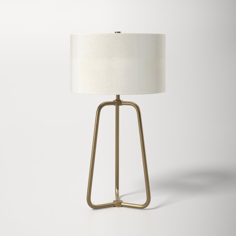 Marduk 25.5" White Linen Shade Tripod Table Lamp