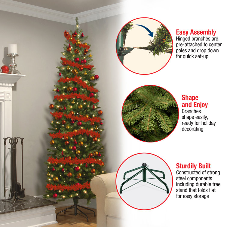 6.5' Green Fir Christmas Tree with White Lights