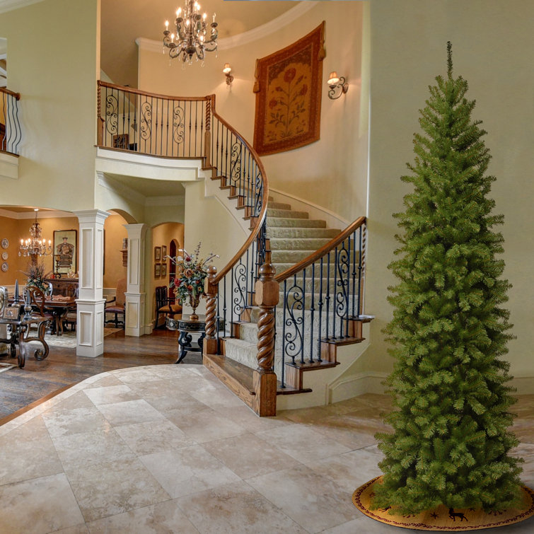 Slim 7.5' Green Spruce Artificial Christmas Tree with Stand