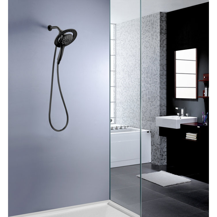Matte Black Dual Shower Head with Magnetic Diverter