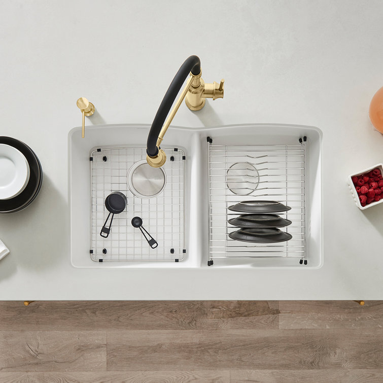 Truffle Granite Composite Double Bowl Undermount Kitchen Sink