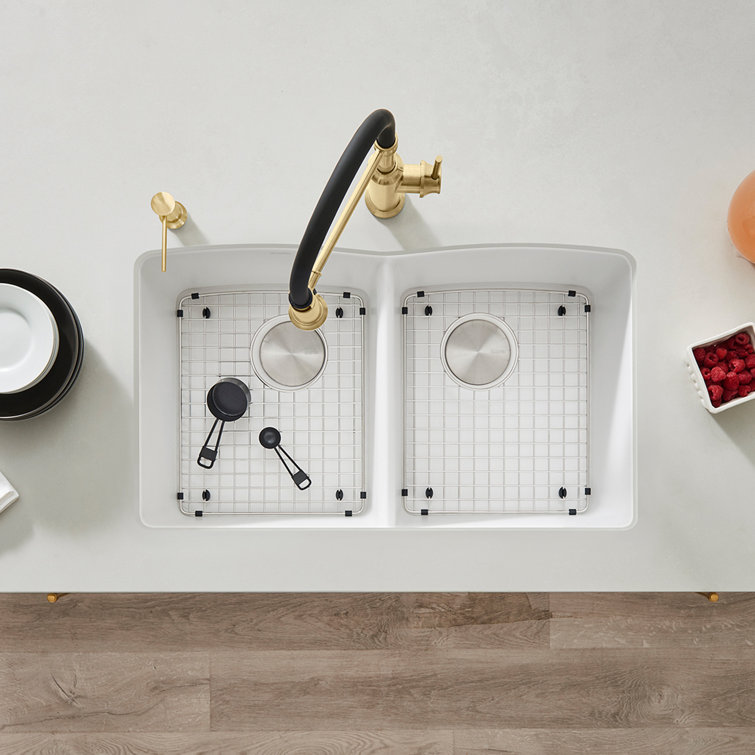 Truffle Granite Composite Double Bowl Undermount Kitchen Sink