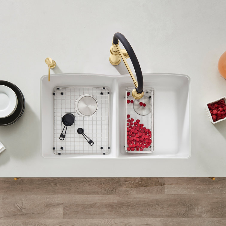 Truffle Granite Composite Double Bowl Undermount Kitchen Sink