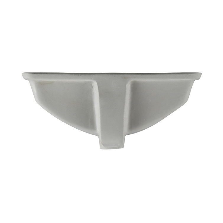 Glossy White Ceramic Rectangular Undermount Bathroom Sink