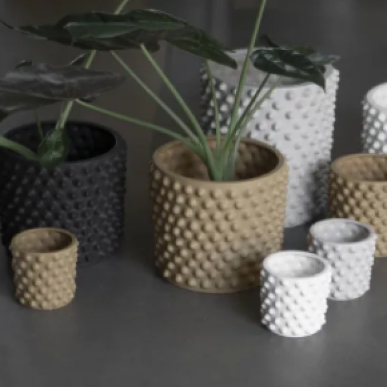 Gray Textured Ceramic Indoor Pot Planter