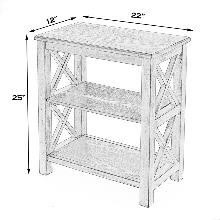 Vance 2-Shelf Cottage White Birch Bookcase