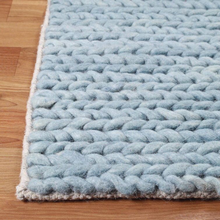 Juniper Light Blue Handmade Braided Wool 8' x 10' Area Rug