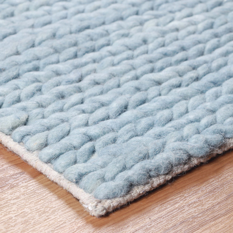 Juniper Light Blue Handmade Braided Wool 8' x 10' Area Rug