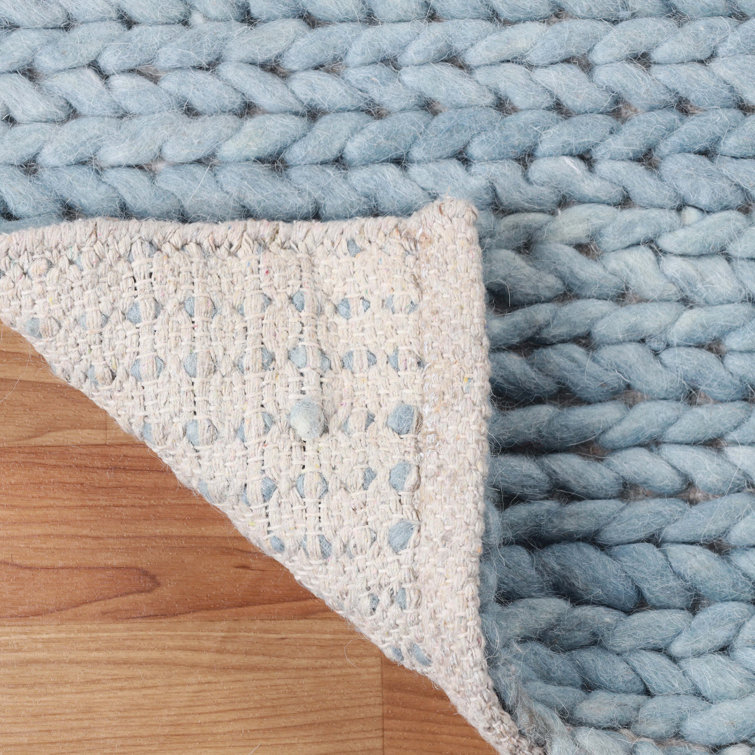Juniper Light Blue Handmade Braided Wool 8' x 10' Area Rug