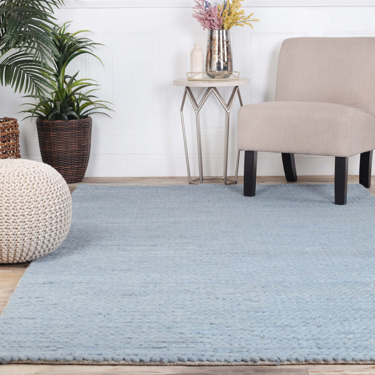 Juniper Light Blue Handmade Braided Wool 8' x 10' Area Rug