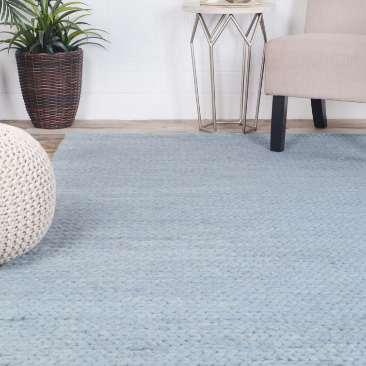 Juniper Light Blue Handmade Braided Wool 8' x 10' Area Rug