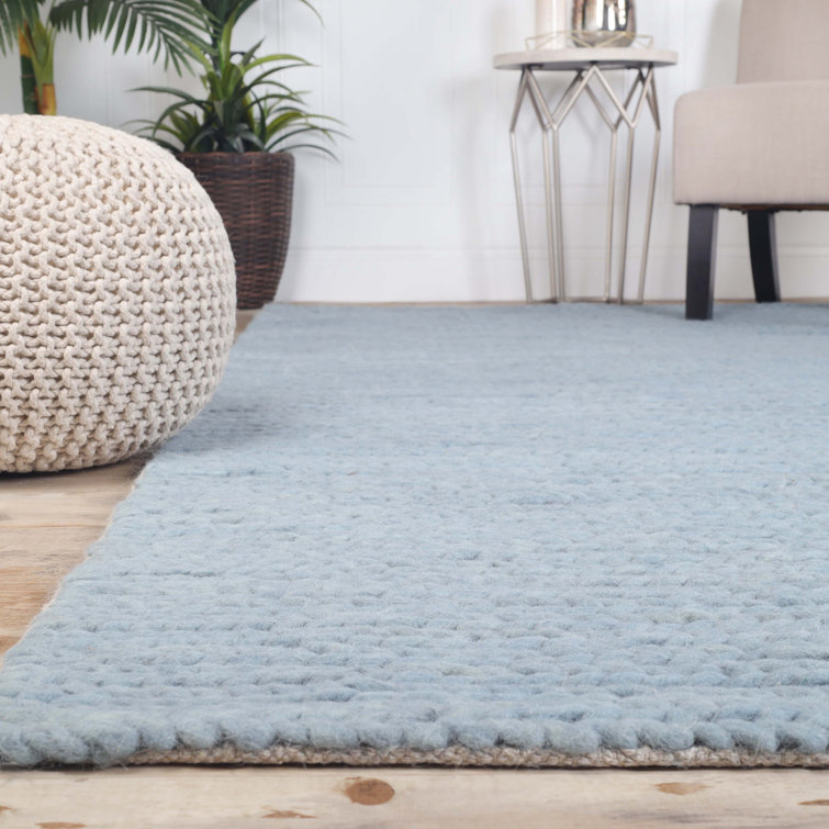 Juniper Light Blue Handmade Braided Wool 8' x 10' Area Rug