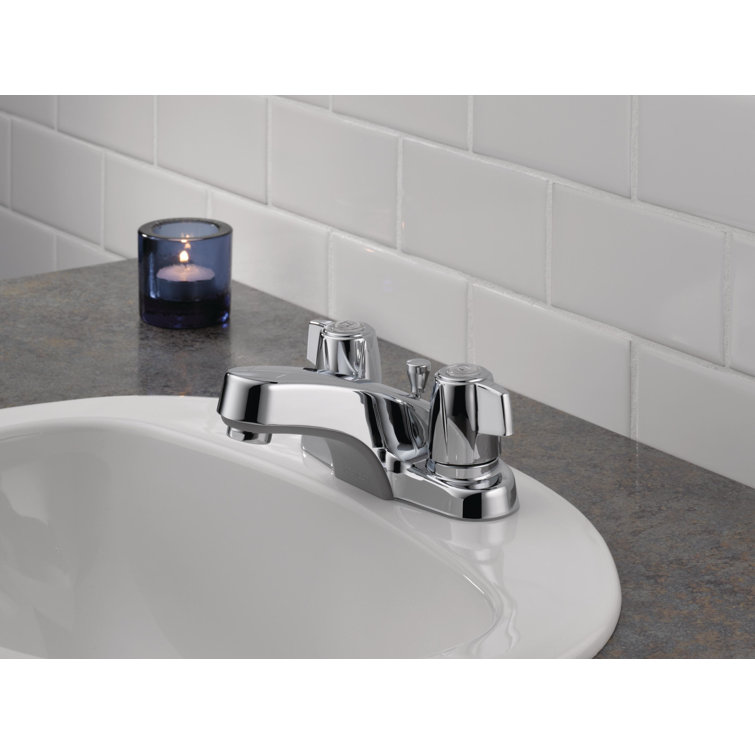 Chrome Centerset Bathroom Faucet with Brass Lever Handles