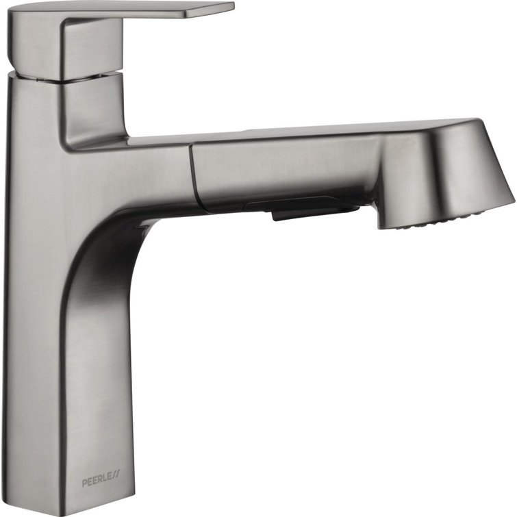 Xander Dual-Handle Stainless Steel Modern Pull-Out Kitchen Faucet