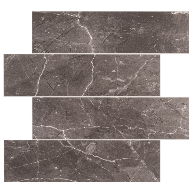 Black Natural Stone Peel and Stick Mosaic Tile