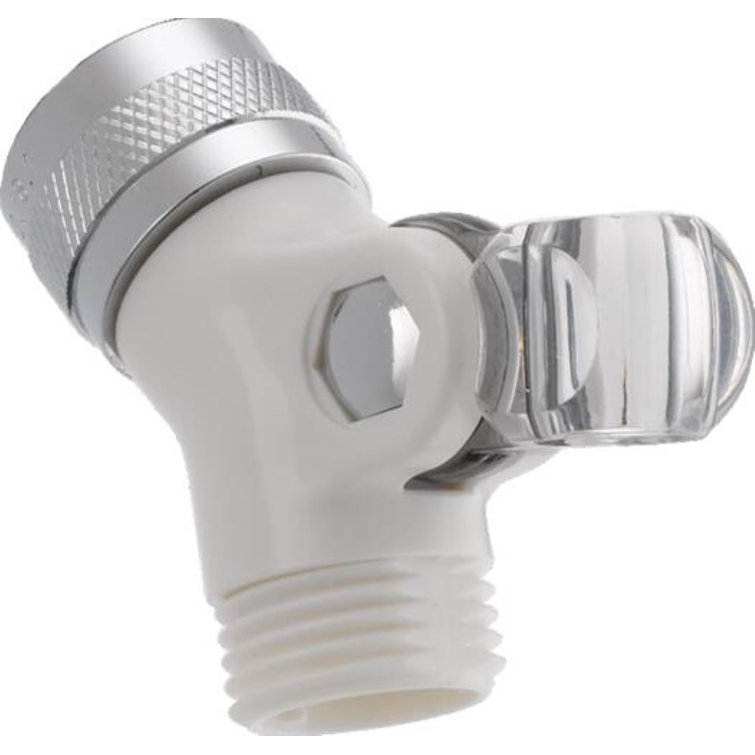 White and Chrome Plastic Swivel Connector for Handshower