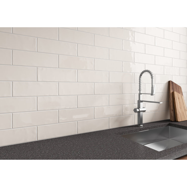 Urbano Crema Glossy 4'' x 12'' Ceramic Subway Wall Tile