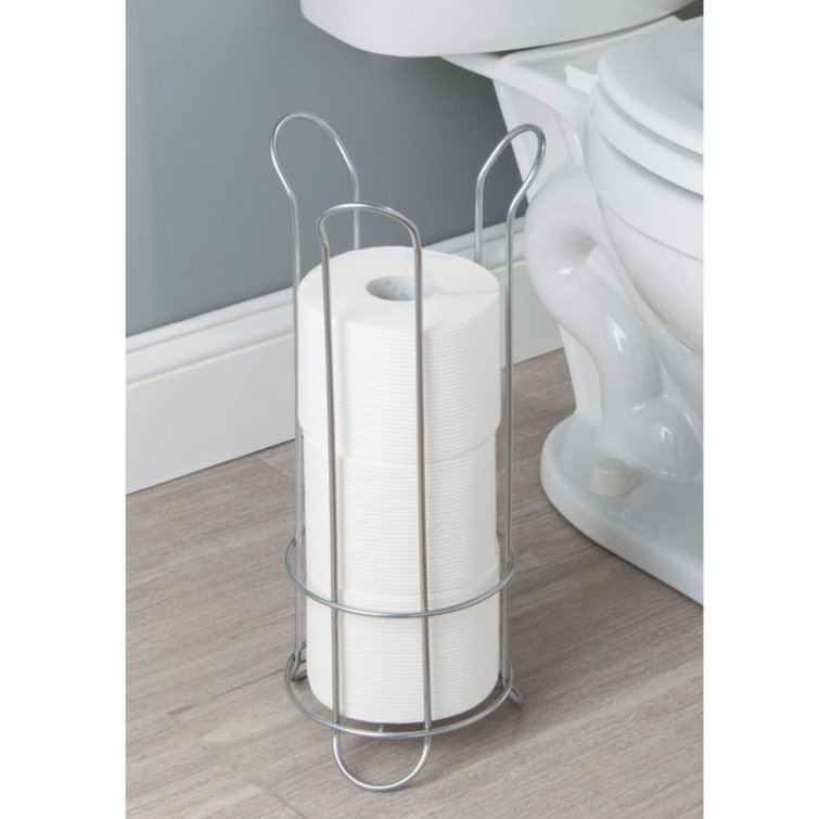 Classico Silver Steel Tulip Design Freestanding Toilet Paper Holder
