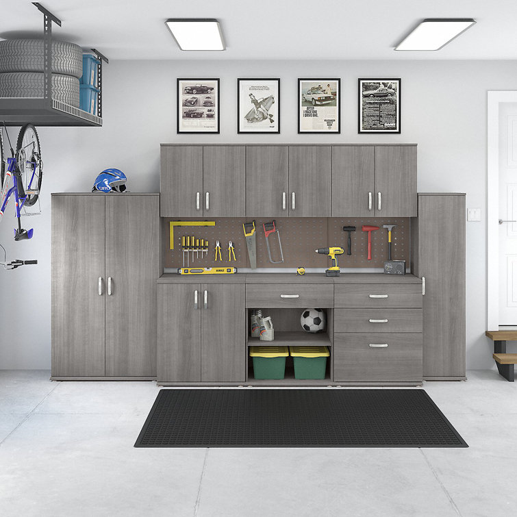 Platinum Gray Freestanding Office Storage Cabinet with Adjustable Shelving