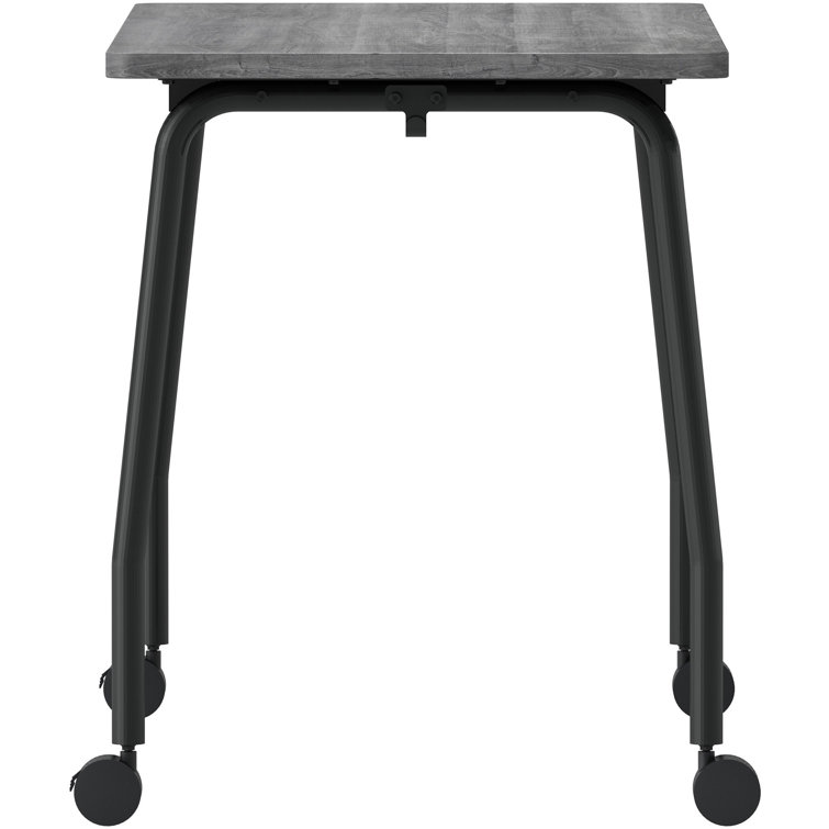 Weathered Charcoal Rectangle Training Table with Casters