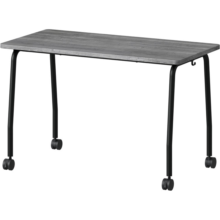 Weathered Charcoal Rectangle Training Table with Casters