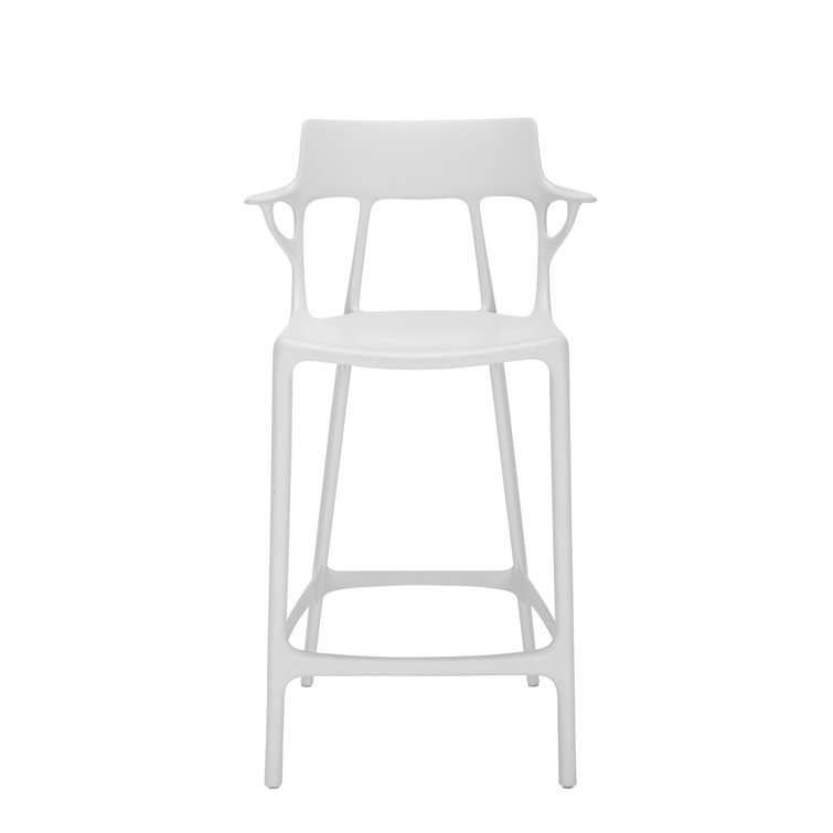 Eco-Friendly A.I. Recycled White Counter Stool by Philippe Starck