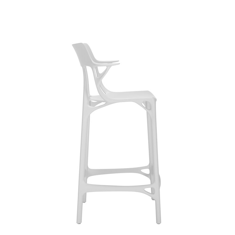 Eco-Friendly A.I. Recycled White Counter Stool by Philippe Starck