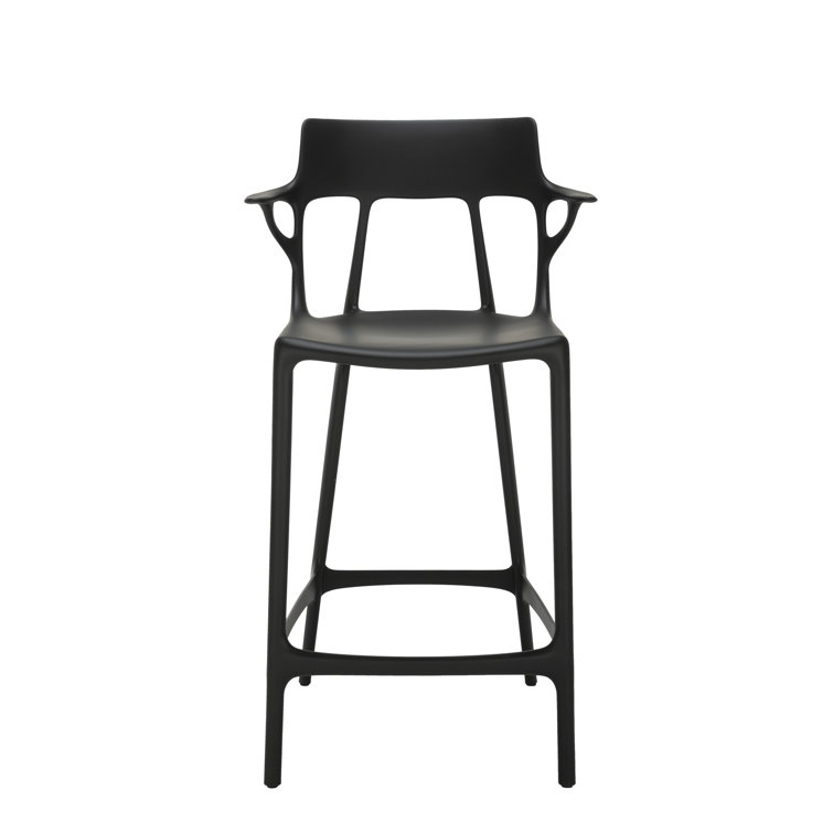 Eco-Friendly A.I. Black Recycled Material Counter Stool